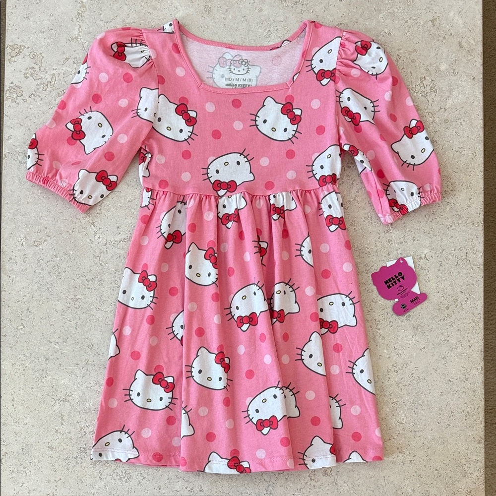 Hello Kitty Pink and White Patterned Dress
